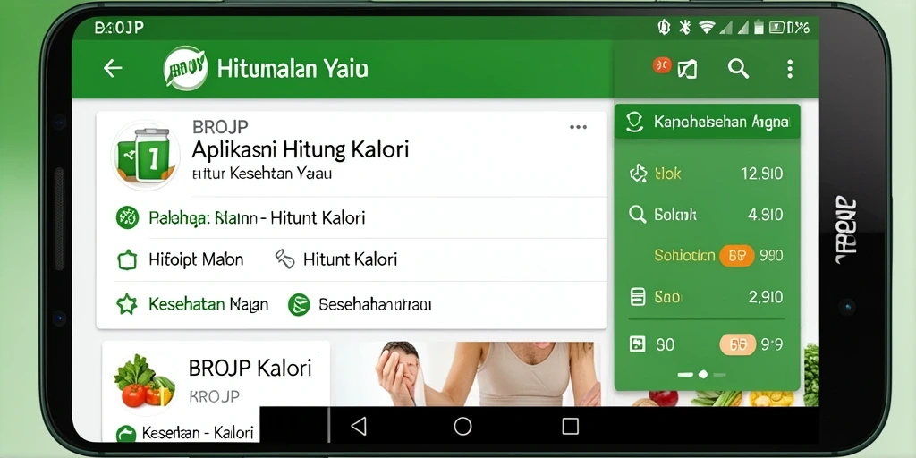Tampilan antarmuka BROJP untuk menghitung kalori dengan mudah dan cepat.