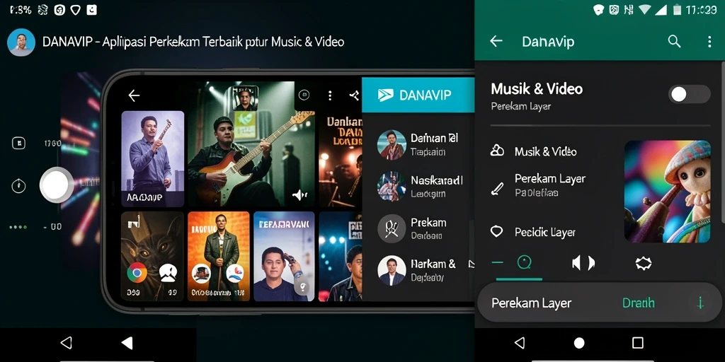 Tampilan antarmuka aplikasi DANAVIP saat merekam layar.