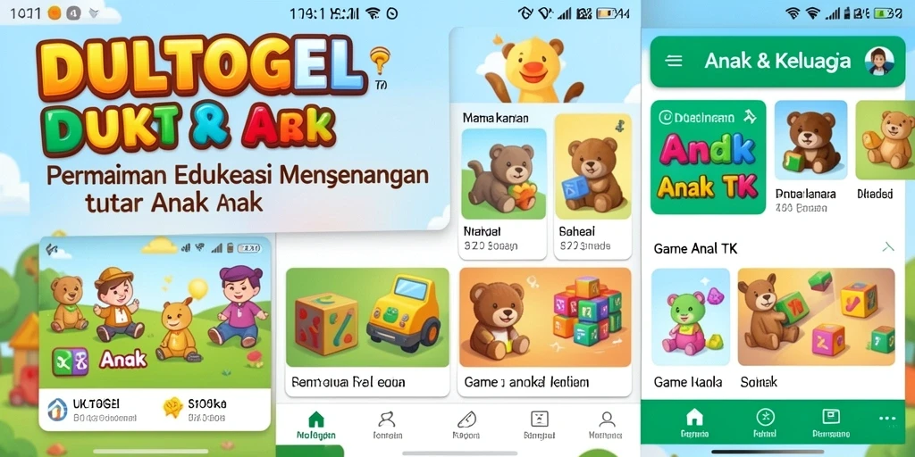 Antarmuka menarik dan ramah untuk anak-anak dalam DULTOGEL.