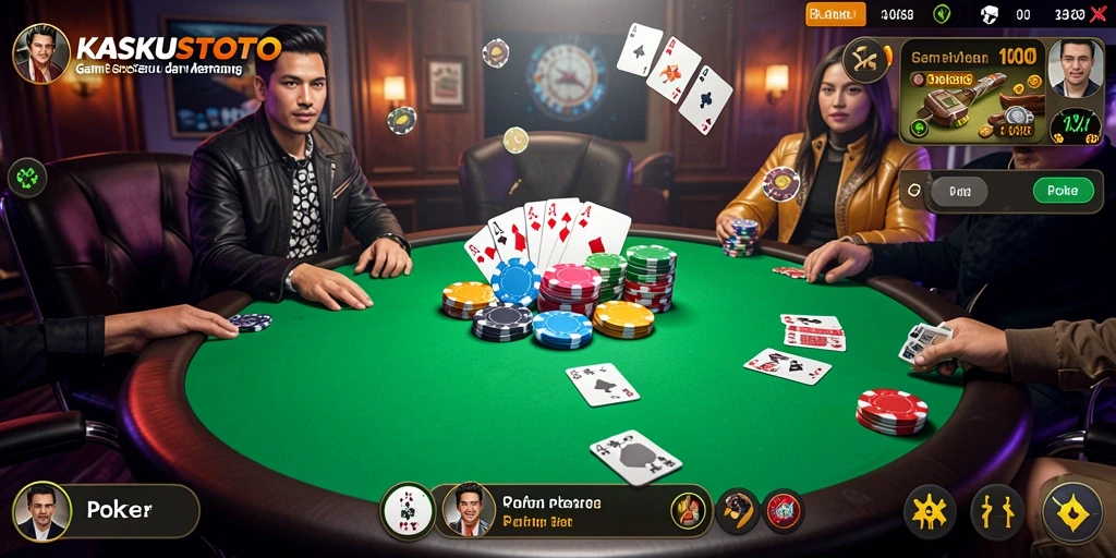 Antarmuka permainan Poker yang menarik dan mudah digunakan di KASKUSTOTO.
