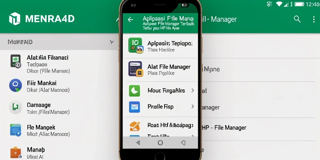 Screenshot antarmuka utama MENARA4D yang menunjukkan fitur File Manager.