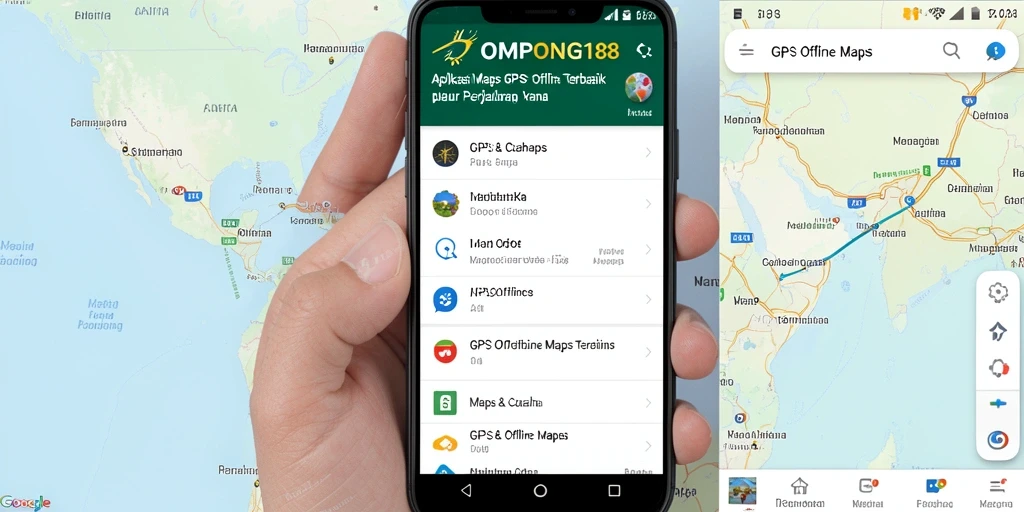 Antarmuka aplikasi OMPONG188 yang intuitif untuk navigasi GPS Offline Maps.