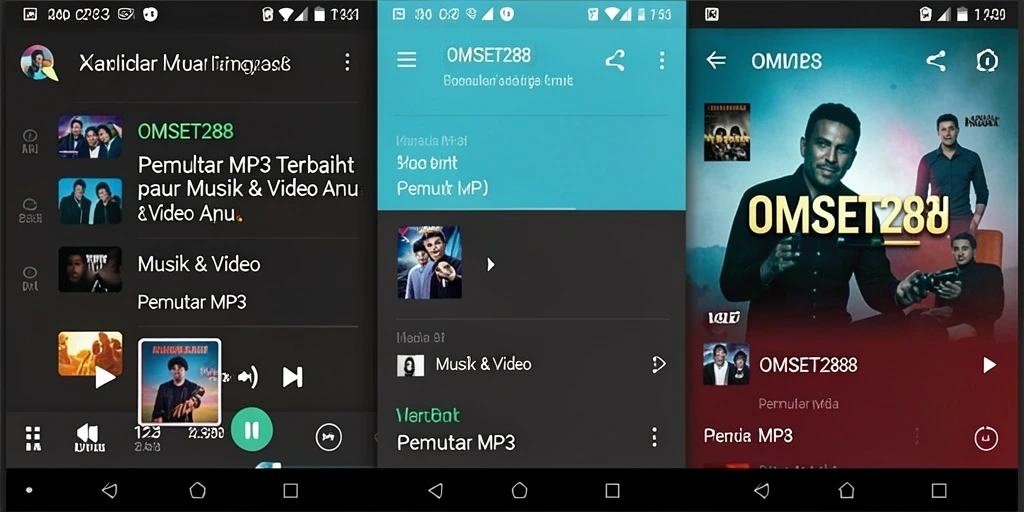 Screenshot antarmuka OMSET288 yang menampilkan pemutar MP3 intuitif.