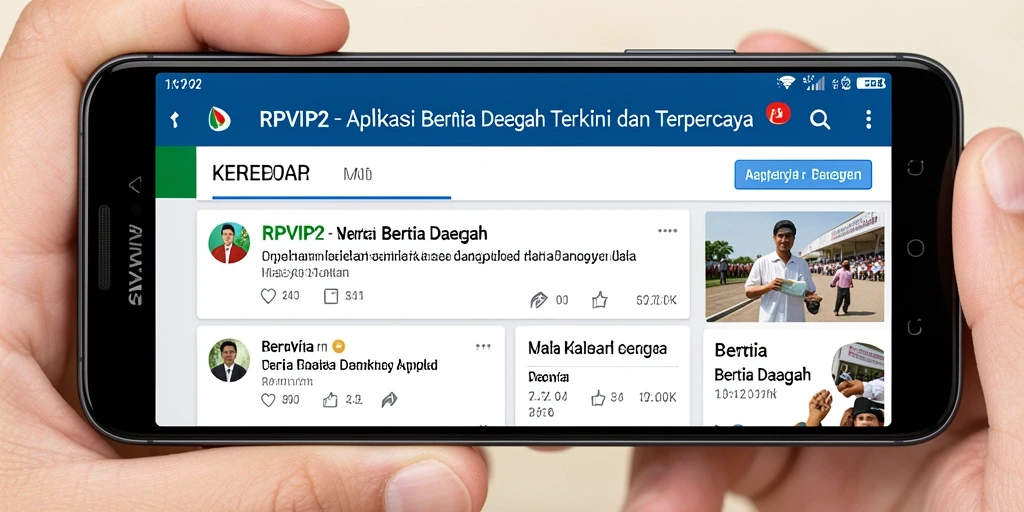 Tampilan antarmuka RPVIP2 yang menampilkan berita daerah terbaru.