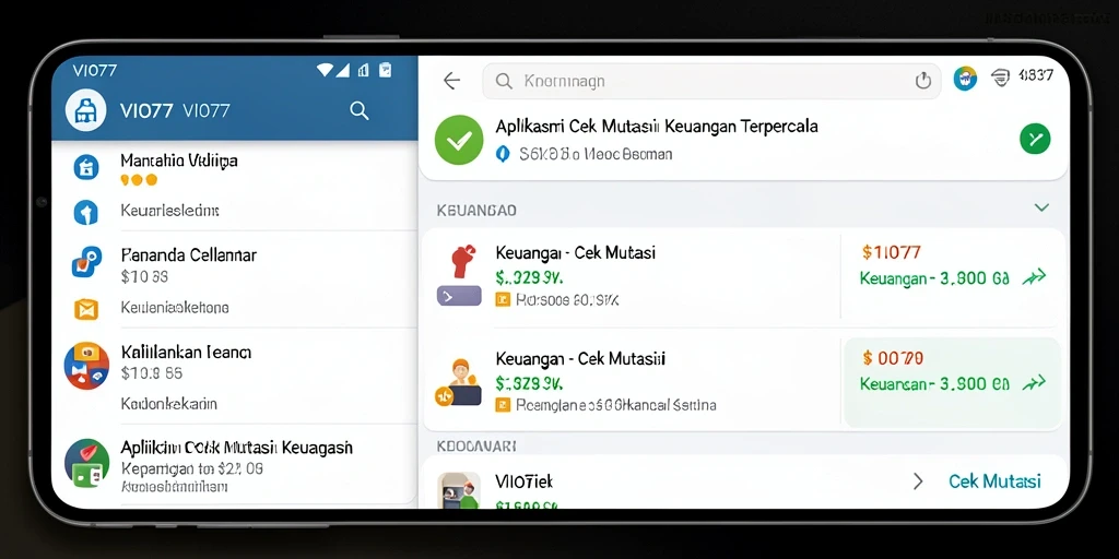 Antarmuka VIO77 untuk cek mutasi yang sederhana dan intuitif.
